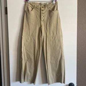 Easel Khaki Wide Leg Capri